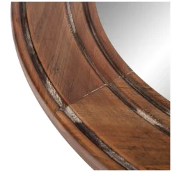 Round Reclaimed Wood Wall Mirror, 31.5 In.-Kirkland's Home Cheap