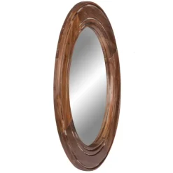 Round Reclaimed Wood Wall Mirror, 31.5 In.-Kirkland's Home Cheap