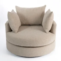 Round Sand Boucle Swivel Accent Chair-Kirkland's Home Hot