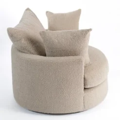 Round Sand Boucle Swivel Accent Chair-Kirkland's Home Hot