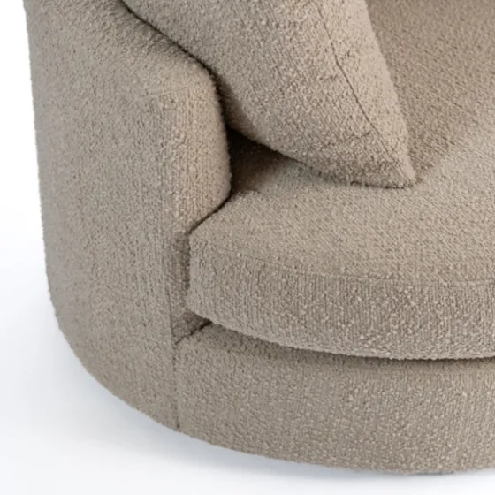 Round Sand Boucle Swivel Accent Chair-Kirkland's Home Hot