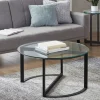 Round Tempered Glass Hourglass Base Coffee Table-Kirkland's Home Cheap