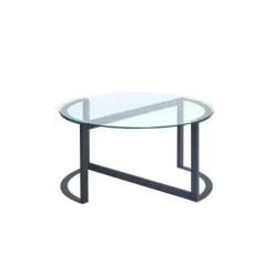 Round Tempered Glass Hourglass Base Coffee Table-Kirkland's Home Cheap