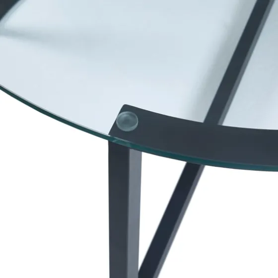 Round Tempered Glass Hourglass Base Coffee Table-Kirkland's Home Cheap