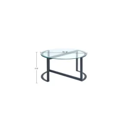Round Tempered Glass Hourglass Base Coffee Table-Kirkland's Home Cheap