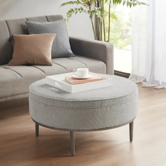 Round Upholstered Ottoman-Kirkland's Home Clearance