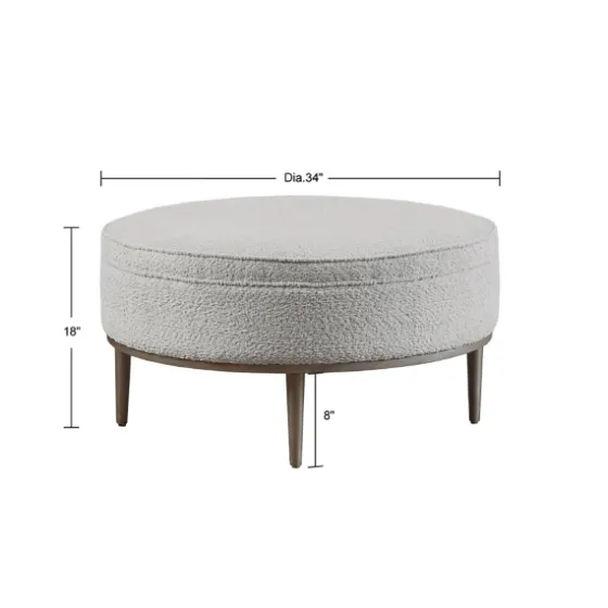 Round Upholstered Ottoman-Kirkland's Home Clearance