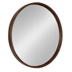 Round Walnut Wood Hutton Mirror-Kirkland's Home Discount