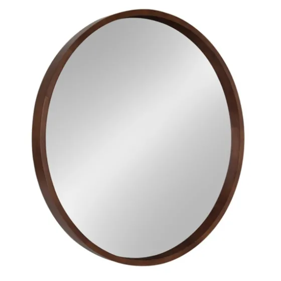 Round Walnut Wood Hutton Mirror-Kirkland's Home Discount