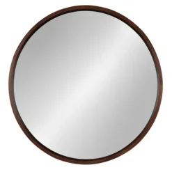 Round Walnut Wood Hutton Mirror-Kirkland's Home Discount