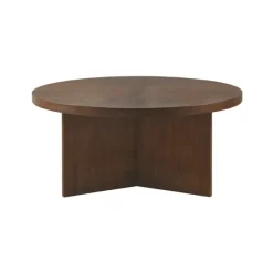 Round Walnut Wood Starburst Coffee Table-Kirkland's Home Fashion