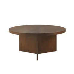 Round Walnut Wood Starburst Coffee Table-Kirkland's Home Fashion