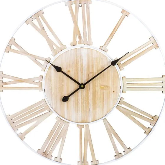 Round White Metal And Wood Wall Clock-Kirkland's Home Best
