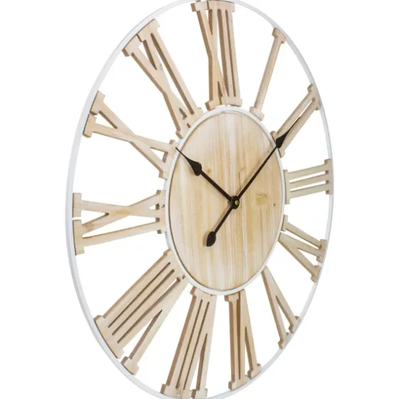 Round White Metal And Wood Wall Clock-Kirkland's Home Best