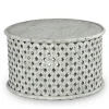 Round White Wood Lattice Coffee Table-Kirkland's Home Discount