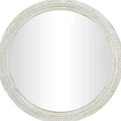 Round Whitewash Beaded Wall Mirror-Kirkland's Home Flash Sale