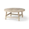 Round Whitewash Wood Modern Farmhouse Coffee Table-Kirkland's Home Hot
