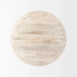 Round Whitewash Wood Modern Farmhouse Coffee Table-Kirkland's Home Hot