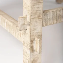 Round Whitewash Wood Modern Farmhouse Coffee Table-Kirkland's Home Hot