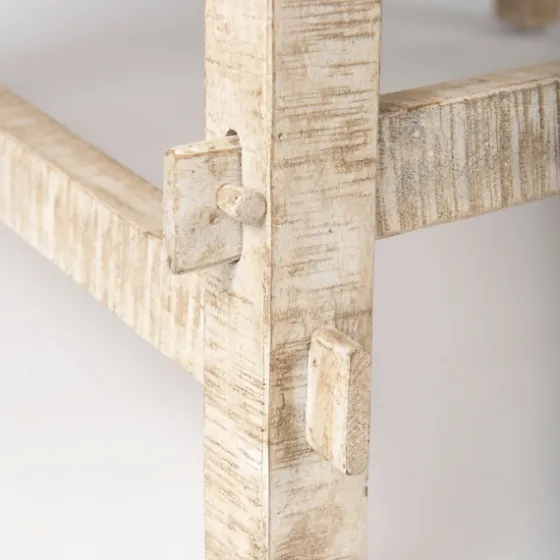 Round Whitewash Wood Modern Farmhouse Coffee Table-Kirkland's Home Hot