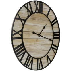 Round Whitewashed Metal Frame Wall Clock-Kirkland's Home Cheap