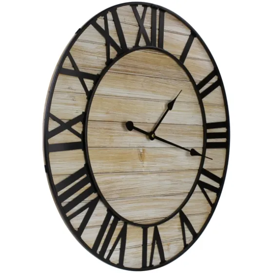 Round Whitewashed Metal Frame Wall Clock-Kirkland's Home Cheap