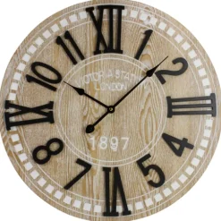 Round Whitewashed Wood Wall Clock-Kirkland's Home New