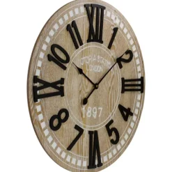 Round Whitewashed Wood Wall Clock-Kirkland's Home New