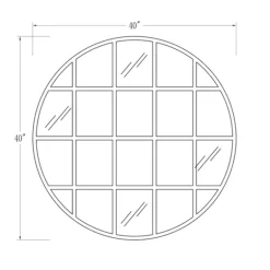 Round Windowpane Wall Mirror, 40 In.-Kirkland's Home Hot
