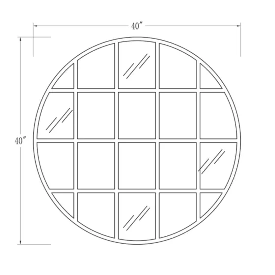 Round Windowpane Wall Mirror, 40 In.-Kirkland's Home Hot