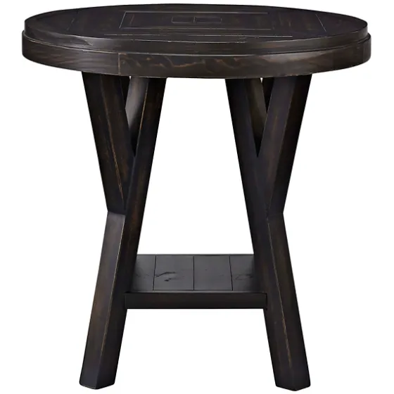 Round Wood Flared Base Side Table-Kirkland's Home Outlet