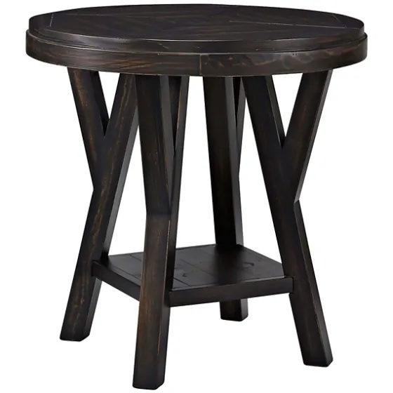 Round Wood Flared Base Side Table-Kirkland's Home Outlet