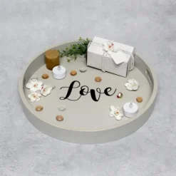 Round Wood Love Tray-Kirkland's Home Cheap