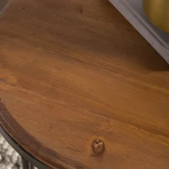 Round Wooden And Metal Baldwin Accent Table-Kirkland's Home Cheap