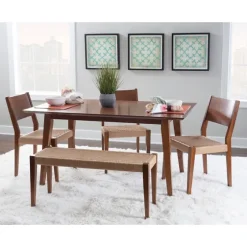 Rubberwood Handwoven Rope 6-Pc. Dining Set-Kirkland's Home New