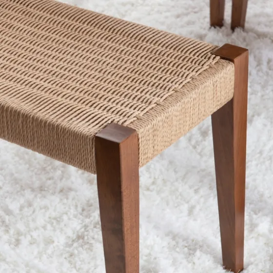 Rubberwood Handwoven Rope Bench-Kirkland's Home Hot