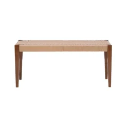 Rubberwood Handwoven Rope Bench-Kirkland's Home Hot