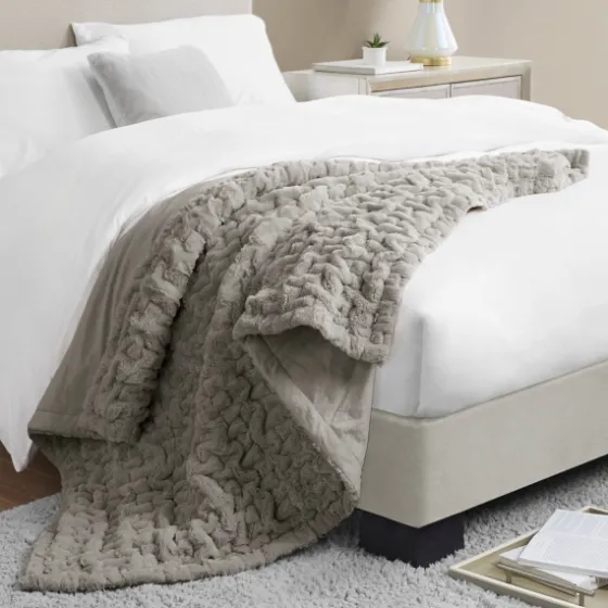Ruched Faux Fur Throw-Kirkland's Home Best Sale
