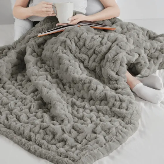 Ruched Faux Fur Throw-Kirkland's Home Best Sale