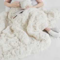Ruched Fur Throw-Kirkland's Home Best