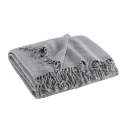 Ruched Throw Blanket With Fringe-Kirkland's Home Clearance