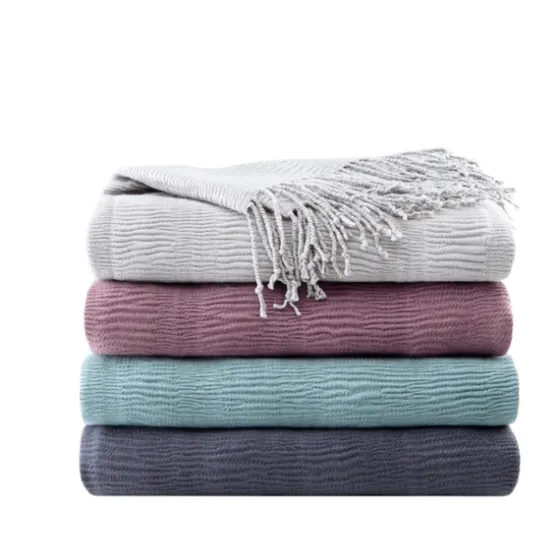 Ruched Throw Blanket With Fringe-Kirkland's Home Clearance