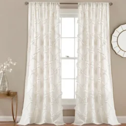 Ruffle Diamond Curtain Panel Set, 84 In.-Kirkland's Home Outlet