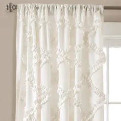 Ruffle Diamond Curtain Panel Set, 84 In.-Kirkland's Home Outlet
