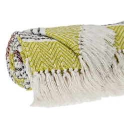 Rust And Neon Herringbone Multi Striped Throw-Kirkland's Home Cheap