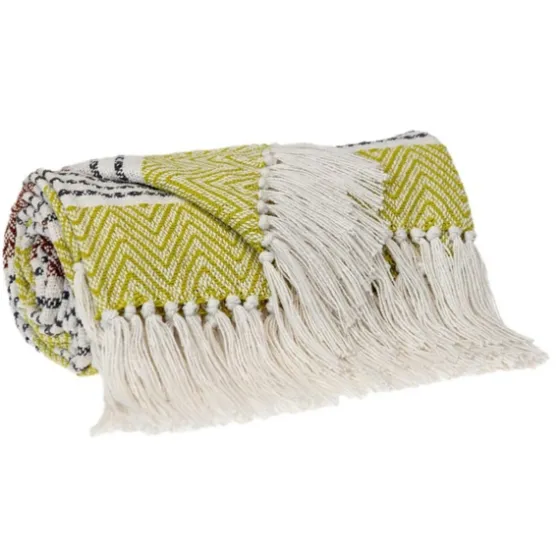 Rust And Neon Herringbone Multi Striped Throw-Kirkland's Home Cheap