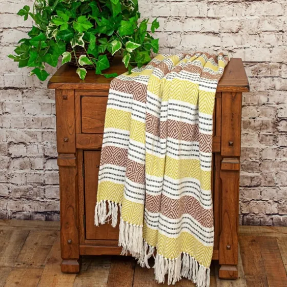 Rust And Neon Herringbone Multi Striped Throw-Kirkland's Home Cheap