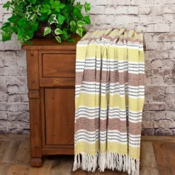 Rust And Neon Herringbone Multi Striped Throw-Kirkland's Home Cheap