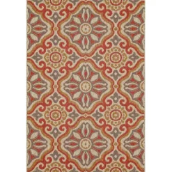 Rust Boho Ikat Indoor/Outdoor Area Rug, 5X7-Kirkland's Home Cheap