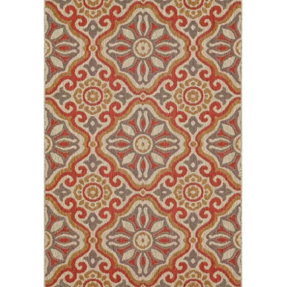Rust Boho Ikat Indoor/Outdoor Area Rug, 5X7-Kirkland's Home Cheap